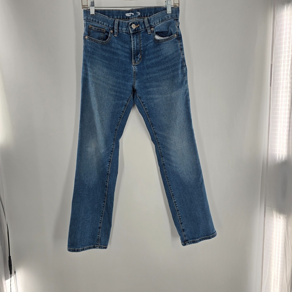 Old Navy girls‎ 14 Straight high rise adj waist denim jeans